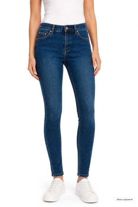 Jeansy rurki niebieskie dopasowane denim core S