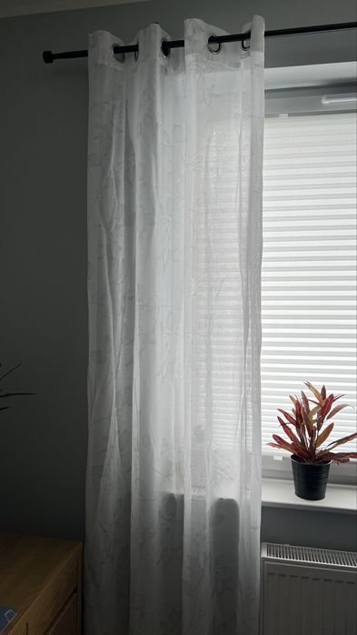 Zestaw zaslony biale 2 szt 135x233cm