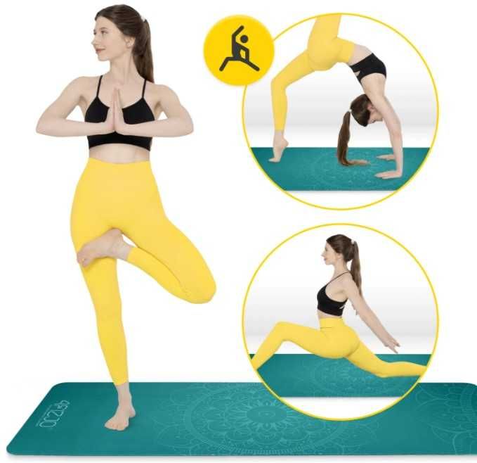 MATA DO ĆWICZEŃ ZAMSZOWA do jogi pilatesu 183 x 61 x 0,15cm 4FIZJO ZIE