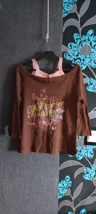 Bluzka brązowa rękaw 3/4  ClockHouse