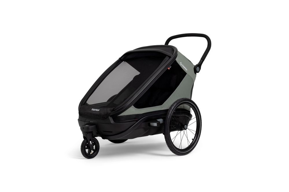 Hamax Outback Next Dusty Green podwójna przyczepka rowerowa
