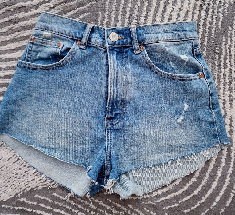 Szorty dżinsowe,podwyższony stan.