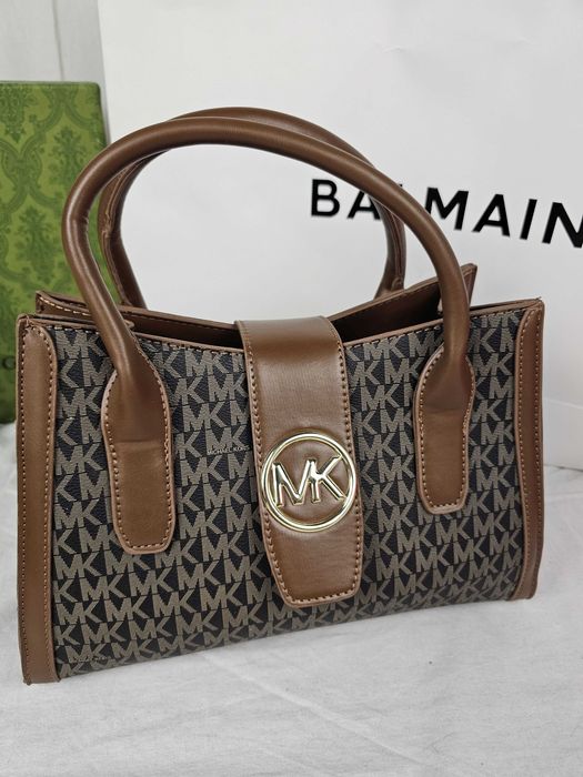 Torba srednia Torebka damska Michael Kors monogram kuferek nowa logowana HIT brazowy