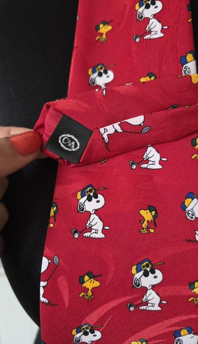 Nowy czerwony krawat Peanuts Snoopy tie C&A