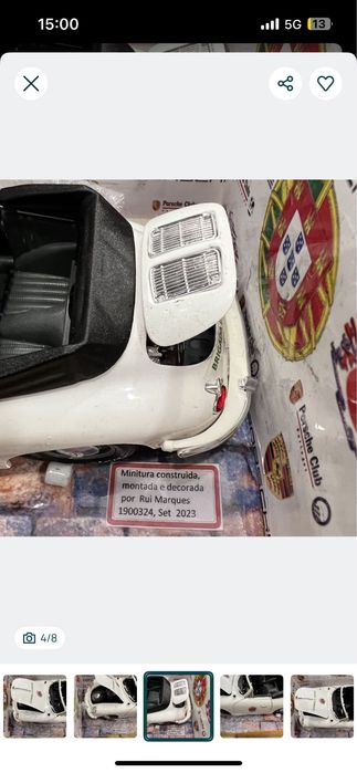 Carro coleção escala Porsche 356B - c/ falhas