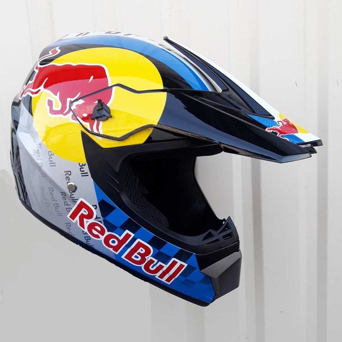 Мотошлем Pit Bike Protection Эндуро Red Bull с очками в комплекте