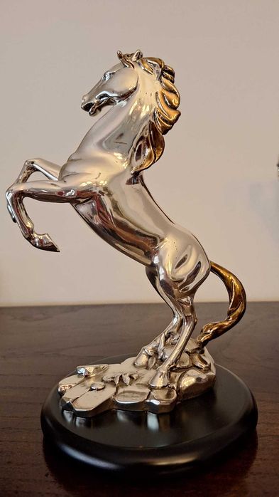 Escultura Ottaviani – Par de Cavalos em Prata 925 | Peça de Coleção Italiana