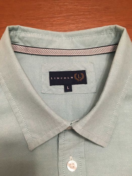 Рубашка хлопок l-xl англия  lincoln короткий рукав сорочка мужская новая