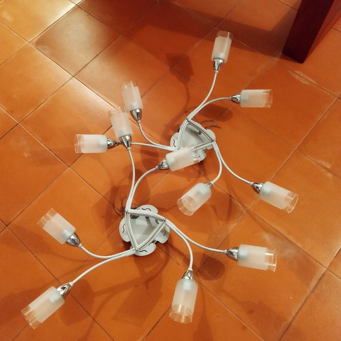 Conjunto de 2 candeeiros de teto