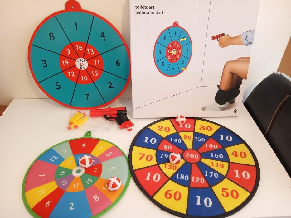 Venda exclusiva lote: Jogo de Dardos com pistola + 2 de velcro 4 bolas