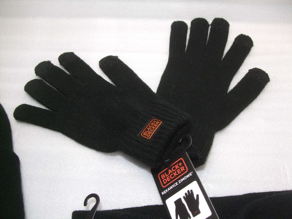 BLACK + DECKER FIRMOWY ZESTAW Zimowy. Czapka, Komin, Rękawiczki