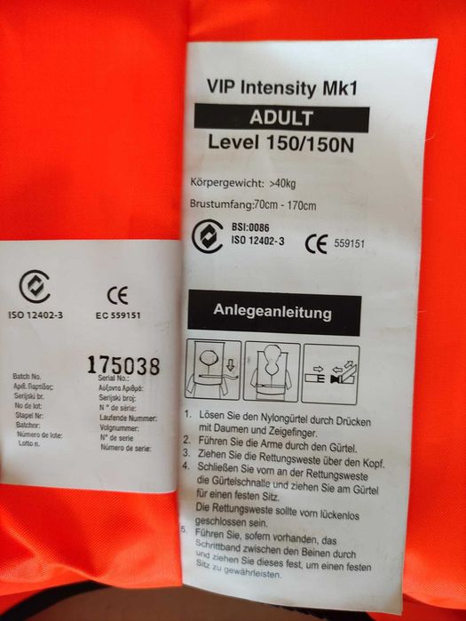 Coletes salva vidas Adulto VIP Intensity MK1