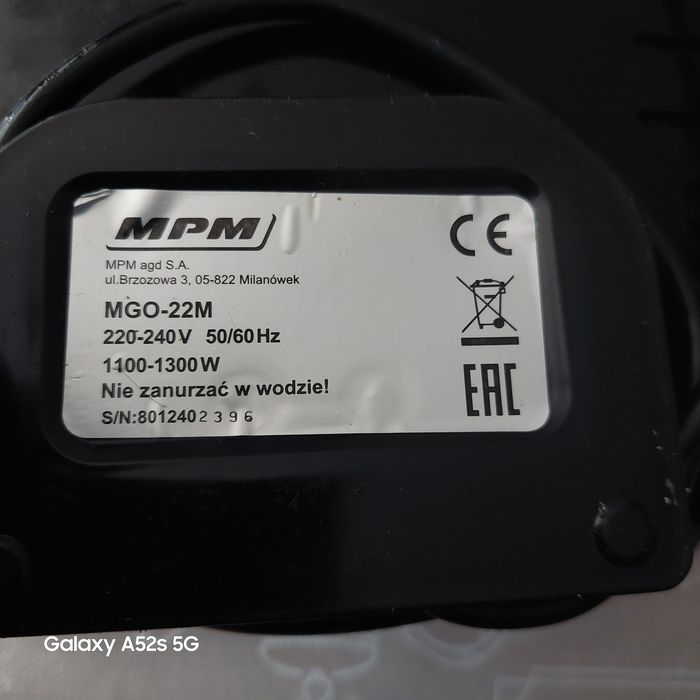 Gofrownica MPM na 4 gofry moc 1100 do 1300 W