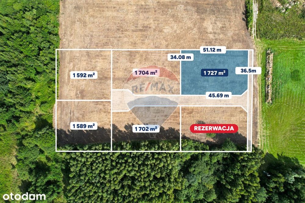 Działka budowlana 1727 m²: Koszalin Łabusz 94/25 - Widok 2