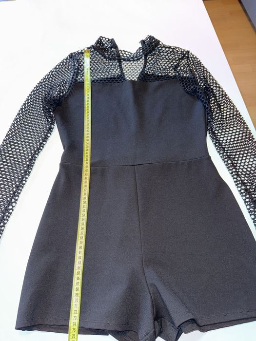 Трикотажный комбинезон-шорты с сетчатыми рукавами