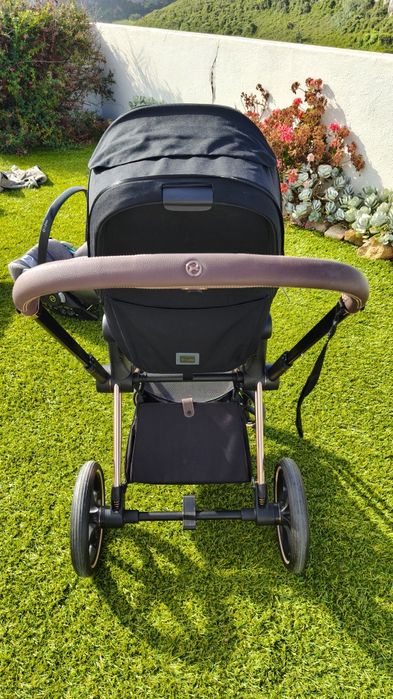 Trio Cybex Priam Rose Gold + Base T  ISOFIX + 2 Ovos + Extras (Solução 2 Carros)