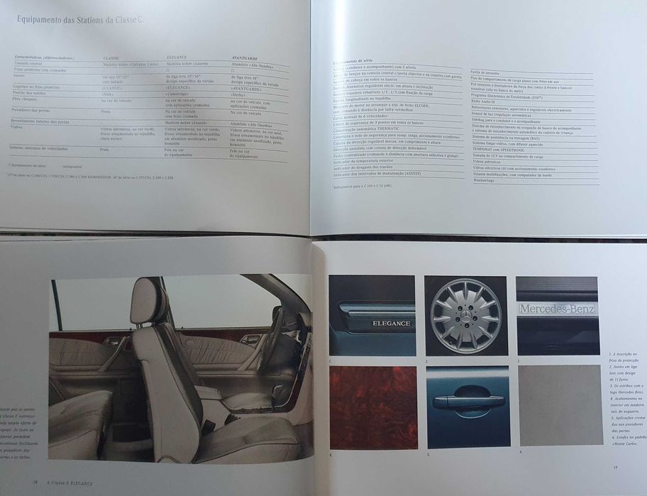 2 Catálogos automóvel Mercedes station classe C e classe E - Ano 2002