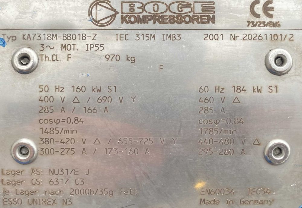 silnik elektryczny 160kW 1485obr. 3fazowy