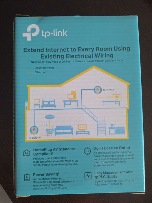 Powerline TP-LINK TL-PA4010P Kit (AV600) (Novo)