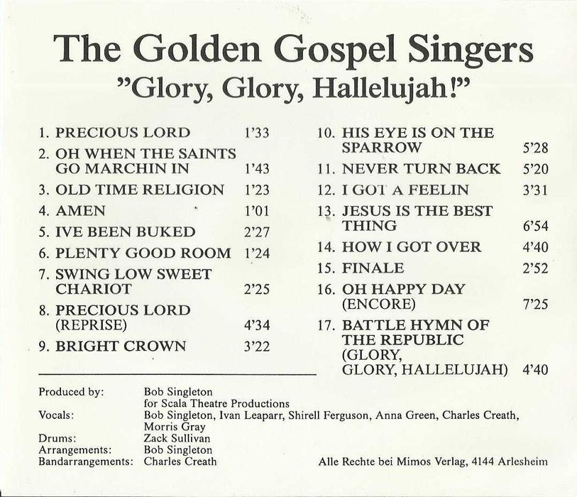 The Golden Gospel Singers - "Glory, Glory, Hallelujah!"