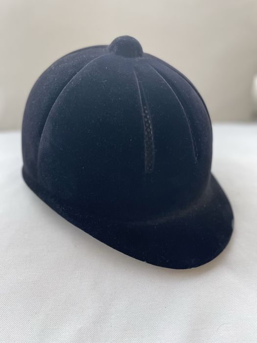 Toczek kask jeździecki welurowy z daszkiem M/L 52-56 cm