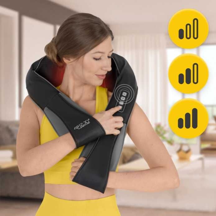 Masażer Pas masujący kark ramiona plecy shiatsu PRO+ 4FIZJO ORGINAŁ !! Szary