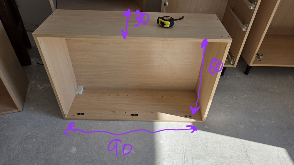 Conjunto de 5 Móveis de Cozinha com portas e ferragens