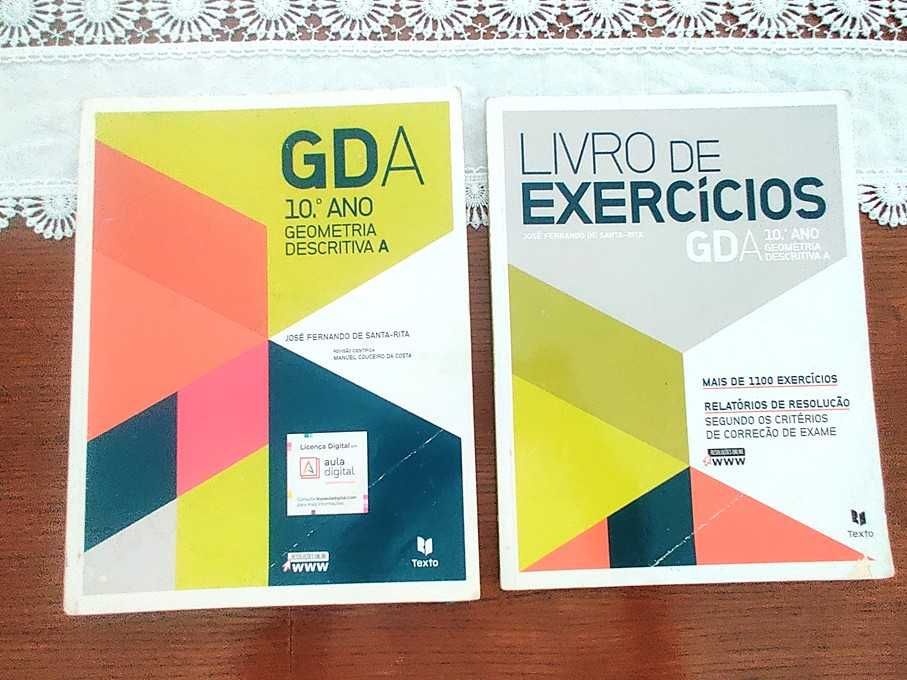 Pack Manuais GDA 10.º Ano (Usados) - Geometria Descritiva A - Livro + Exercícios