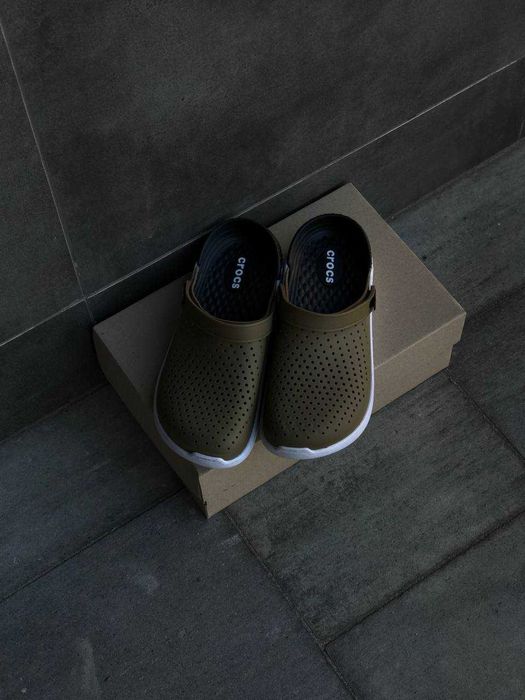 Кроксы мужские / не тяжелые крокс / Мужские Crocs Khaki тапочки Лето 2026 ! Супер предложение! легкі Крокс