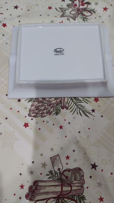 Cinzeiro porcelana branco e prateado