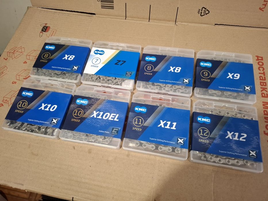 ВЕЛОсипедные цепи Kmc: X8; X9; X10; X10EL; X11; X11EL; X12. Тайвань!
