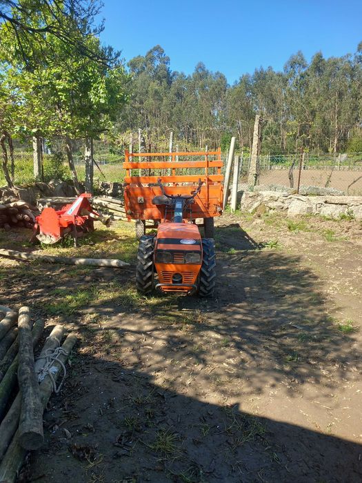 Motocultivador  com alfaias e reboque