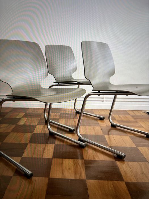 set of 3 mid-century pagwood chairs kusch&co