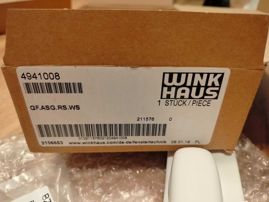 WINKHAUS klamka do drzwi PSK uchylno przesuwnych HKS P prawa biała