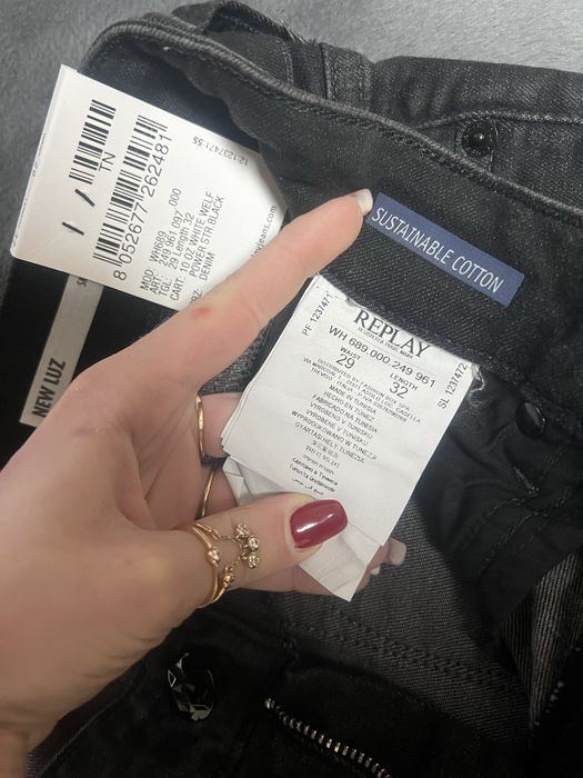 Натуральні джинси лео принт replay new luz cotton