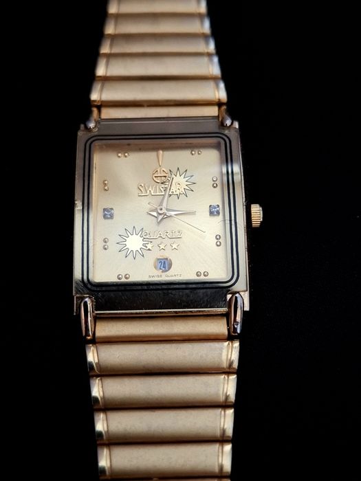 Швейцарський позолочений годинник Swistar