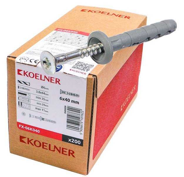 Kołki szybkiego montażu Koelner 6x40!!! 200szt!