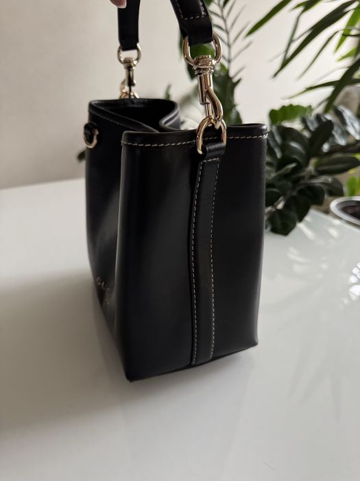Czarna Gucci emblem mini Bucket  Bag