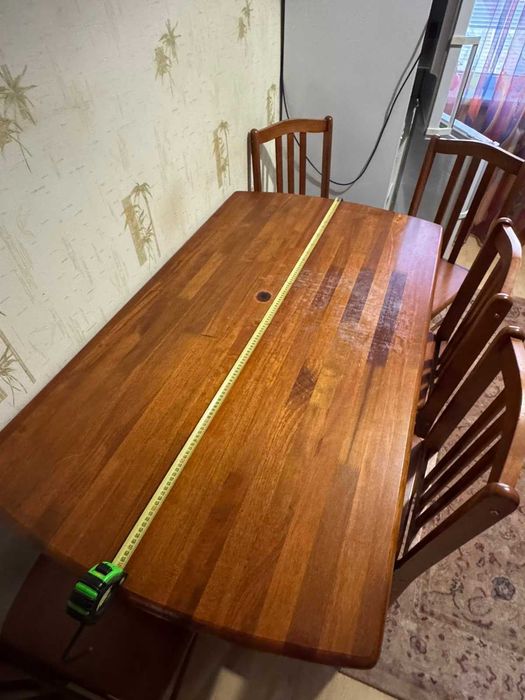 Кухонний стіл дерев'яний та стільці 4 шт вживане