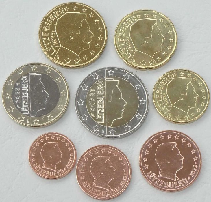 Set Conjunto Euro - Luxemburgo 2023 / 2003 UNC 1ct até 2 euro
