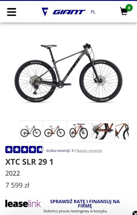 GIANT XTC SLR 29 1 rozmiar S model 2022 kupiony w salonie 12.2023
2022