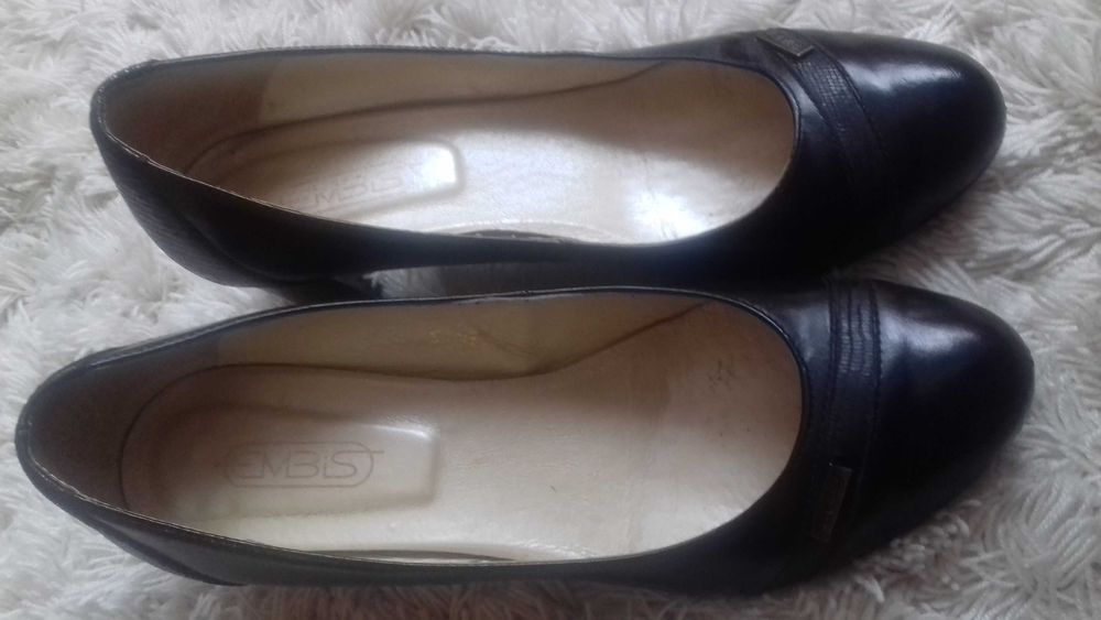 Buty czółenka skórzane skóra naturalna 39