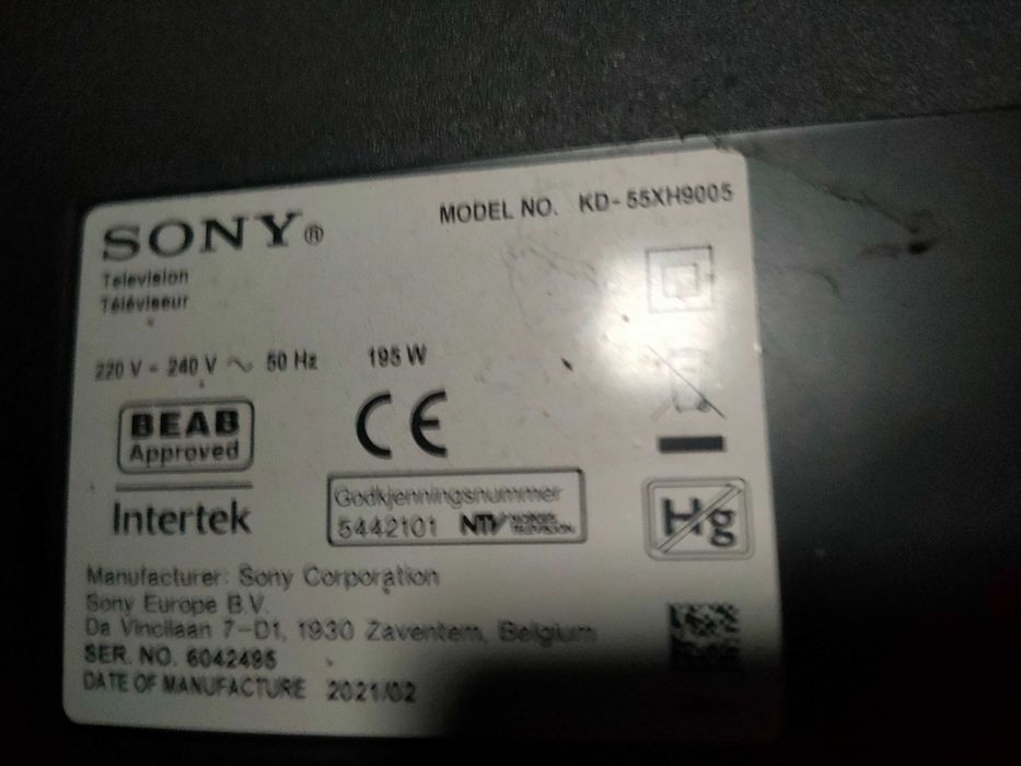 Telewizor Sony uszkodzony