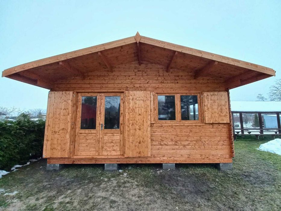 Drewniany domek letniskowy Majka 6x6 32m2 ROD ośrodek wczasowy działka