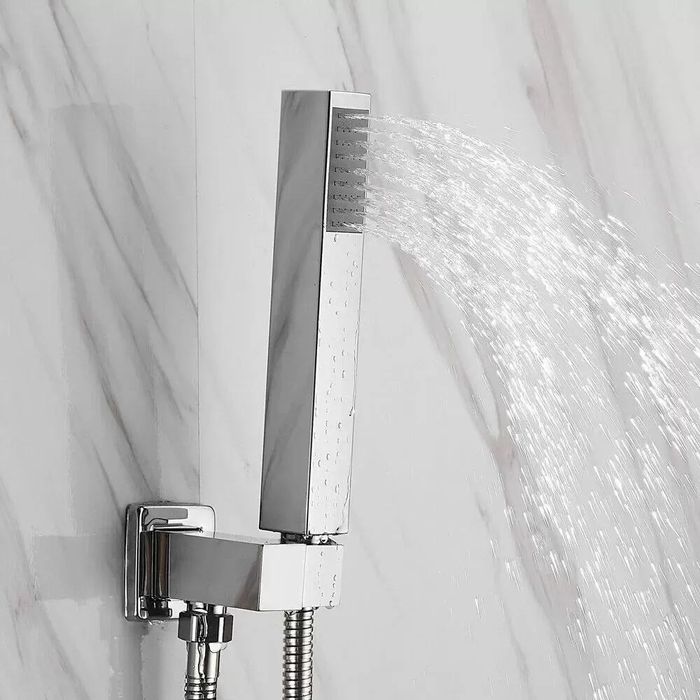 Скрытая душевая система с тропическим душем и душевой лейкой для ванно