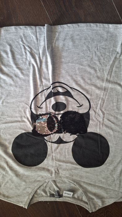 Bluzka mickey mouse myszka miki montego S szara ze wzorem zmienialnym