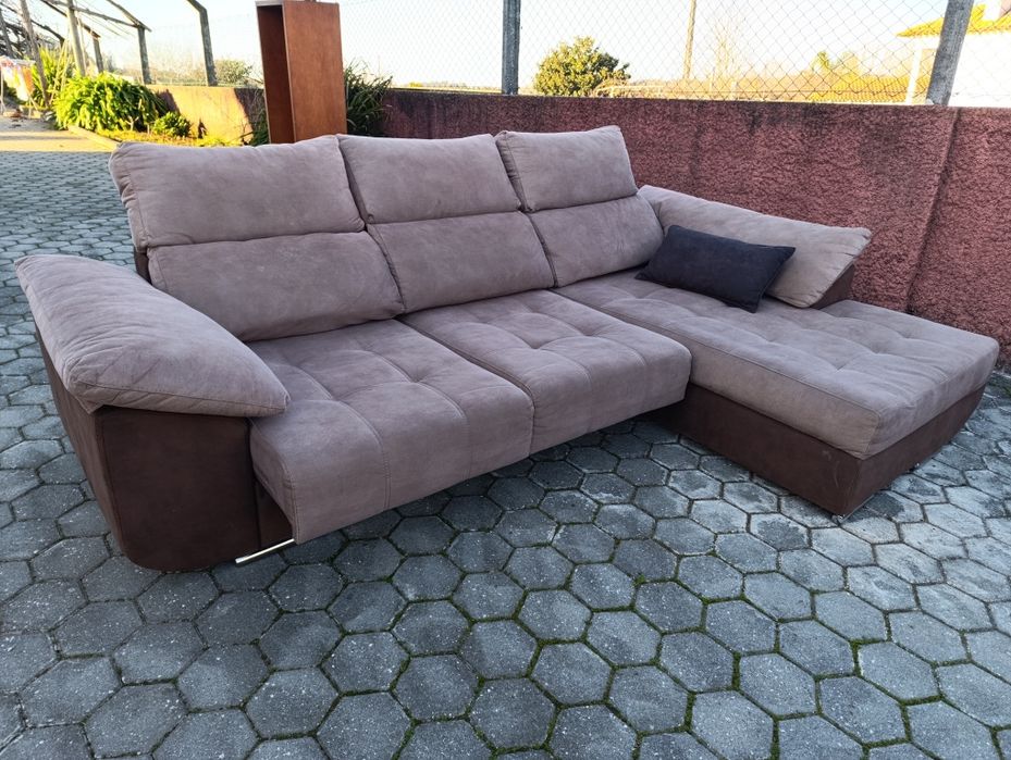 Sofá chaise longue pele de pêssego