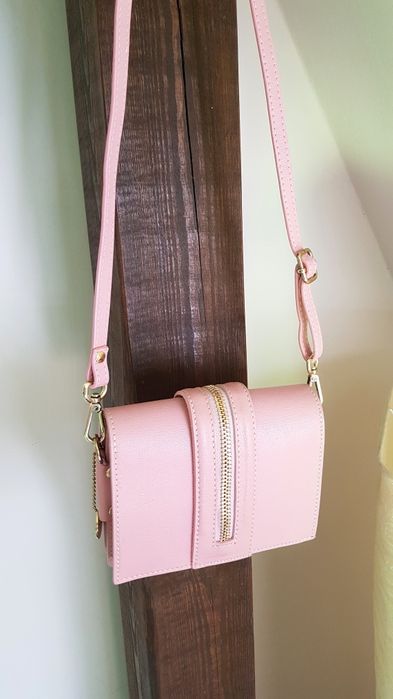 VENEZIA różowa skórzaną torebka skóra naturalna