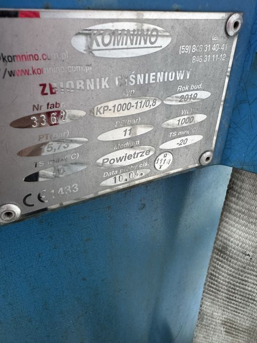 Zbiorniki cisnieniowe 1000 litrow komnino piaskowanie