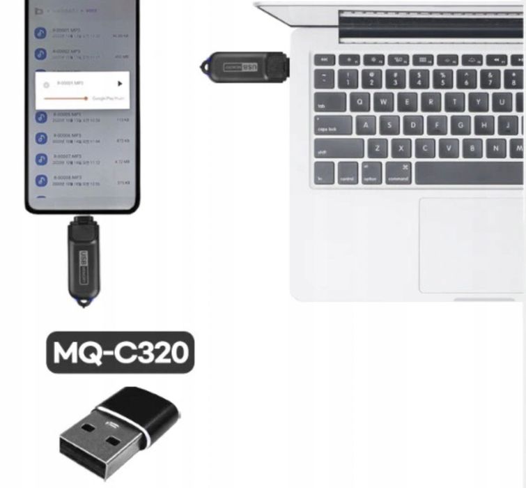 Dyktafon E-Sonic MQ-C320 - podsłuch - JAKOŚĆ STUDYJNA NAGRAŃ - PCM